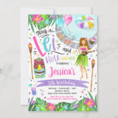 Invitation Fête d'anniversaire de Luau Hawaiian Pineappal Poo (Devant)