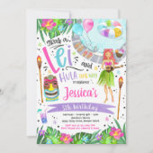Invitation Fête d'anniversaire de Luau Hawaiian Pineappal Poo (Devant)