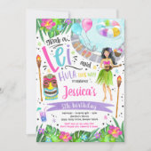 Invitation Fête d'anniversaire de Luau Hawaiian Pineappal Poo (Devant)