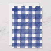 Invitation Fête d'anniversaire de lutte au Gingham Bleu (Dos)