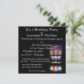 Invitation Fête d'anniversaire de machine à sous de Las Vegas (Debout devant)