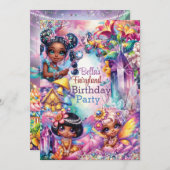 Invitation Fête d'anniversaire de Magic Fairyland (Devant / Derrière)