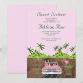 Invitation Fête d'anniversaire de Malibu Sweet sixteen (Devant / Derrière)