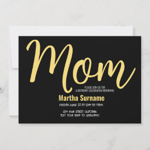 Invitation Fête d'anniversaire de maman, fête des mères simpl