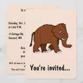 Invitation Fête d'anniversaire de mammouth laineux (Devant / Derrière)