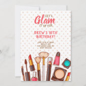 Invitation Fête d'anniversaire de maquillage de spa (Devant)