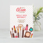 Invitation Fête d'anniversaire de maquillage de spa (Debout devant)