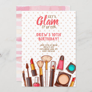 Invitation Fête d'anniversaire de maquillage de spa