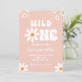 Invitation Fête d'anniversaire de marguerite Bohmian Wild Un (Debout devant)