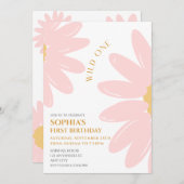 Invitation Fête d'anniversaire de marguerite Bohmian Wild Un (Devant / Derrière)