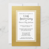 Invitation Fête d'anniversaire de mariage 50ème feuille d'or (Devant)