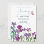 Invitation Fête d'anniversaire de mariage à l'aquarelle de fl (Devant)