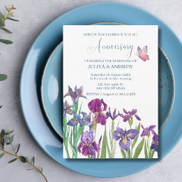 Invitation Fête d'anniversaire de mariage à l'aquarelle de fl