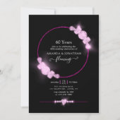 Invitation Fête d'anniversaire de mariage au diamant rose (Devant)
