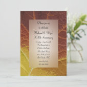 Invitation Fête d'anniversaire de mariage aux couleurs des fe (Debout devant)