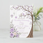 Invitation Fête d'anniversaire de mariage aux fleurs de lavan (Debout devant)