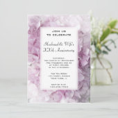 Invitation Fête d'anniversaire de mariage aux Hortensias Rose (Debout devant)
