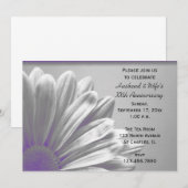 Invitation Fête d'anniversaire de mariage avec des reflets fl (Devant / Derrière)