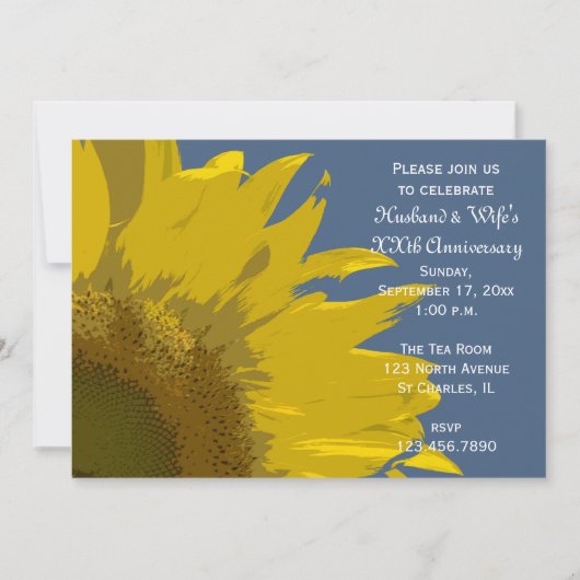 Invitation Fête d'anniversaire de mariage avec impression de  (Devant)