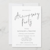 Invitation Fête d'anniversaire de mariage avec un script mini (Devant)