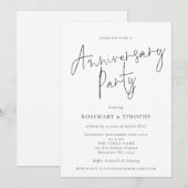 Invitation Fête d'anniversaire de mariage avec un script mini (Devant / Derrière)