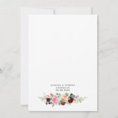 Invitation Fête d'anniversaire de mariage Burgundy Blush Rose (Dos)