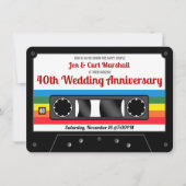 Invitation Fête d'anniversaire de mariage cassette rétro des (Devant)