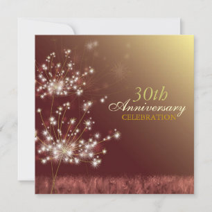 Invitation Fête d'anniversaire de mariage d'automne Gold & Br