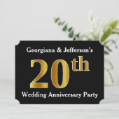 Invitation Fête d'anniversaire de mariage de 20 ans avec un f (Debout devant)