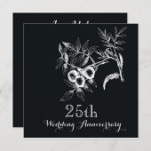 Invitation Fête d'anniversaire de mariage de 25 ans (Devant / Derrière)