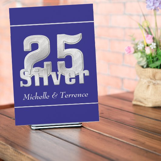 Invitation Fête d'anniversaire de mariage de 25 ans Argent su
