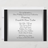 Invitation Fête d'anniversaire de mariage de 25 ans Black Sil (Dos)