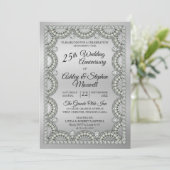 Invitation Fête d'anniversaire de mariage de 25 ans d'Argent  (Debout devant)