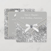 Invitation Fête d'anniversaire de mariage de 25 ans élégante (Devant / Derrière)