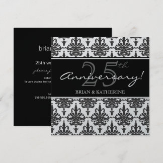 Invitation Fête d'anniversaire de mariage de 25 ans en métal