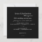 Invitation Fête d'anniversaire de mariage de 25 ans en métall (Dos)