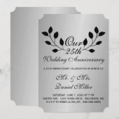 Invitation Fête d'anniversaire de mariage de 25 ans Invitatio (Devant / Derrière)