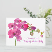 Invitation Fête d'anniversaire de mariage de 25 ans Orchidée (Debout devant)