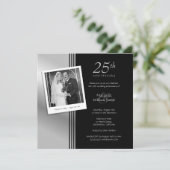Invitation Fête d'anniversaire de mariage de 25 ans Photo Sil (Debout devant)