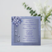 Invitation Fête d'anniversaire de mariage de 25 ans Purple Ro (Debout devant)