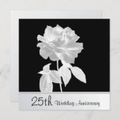 Invitation Fête d'anniversaire de mariage de 25 ans Rose Arge (Devant / Derrière)