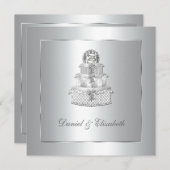 Invitation Fête d'anniversaire de mariage de 25 ans Silver Ca (Devant / Derrière)