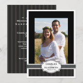 Invitation Fête d'anniversaire de mariage de 25 ans Silver Ch (Devant / Derrière)