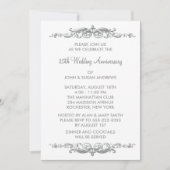 Invitation Fête d'anniversaire de mariage de 25 ans Silver Sw (Devant)