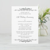 Invitation Fête d'anniversaire de mariage de 25 ans Silver Sw (Debout devant)