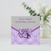 Invitation Fête d'anniversaire de mariage de 25 ans Violet Ar (Debout devant)