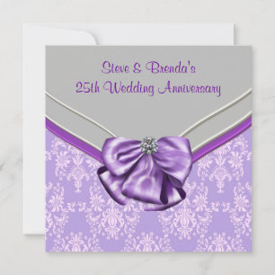 Invitation Fête d'anniversaire de mariage de 25 ans Violet ar