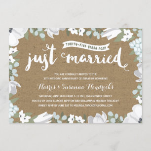 Invitation Fête d'anniversaire de mariage de 35 ans   Botaniq