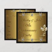 Invitation fête d'anniversaire de mariage de 50 an (Devant / Derrière)