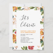 Invitation Fête d'anniversaire de mariage de 50 ans aux fleur (Devant)